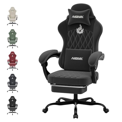 Ergonomic Gaming Chair with Lumbar Massage and Adjustable Recline