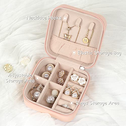 Portable PU Leather Travel Jewelry Case for Earrings & Necklaces