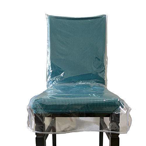 Clear Plastic Dining Chair Covers with Backrests - 2 Pack