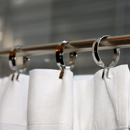 Metal Cafe Curtain Clip Rings, 3/4 Inch, 14 Pack, Brass Finish