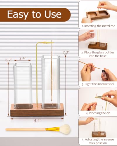 2-in-1 Upside Down Incense Holder with Ash Catcher and Storage Jars
