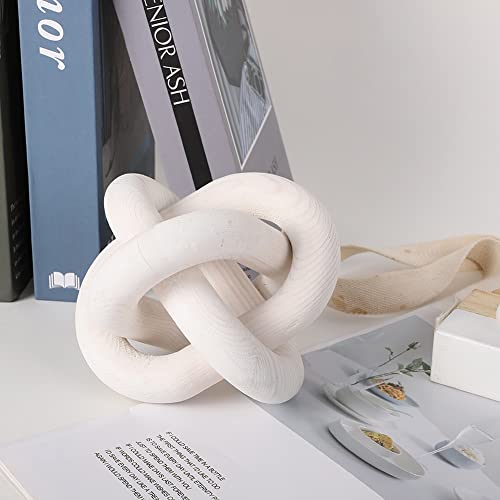 Hand-Carved Wooden Chain Link Decor, 3-Link Natural Pine Accent Piece
