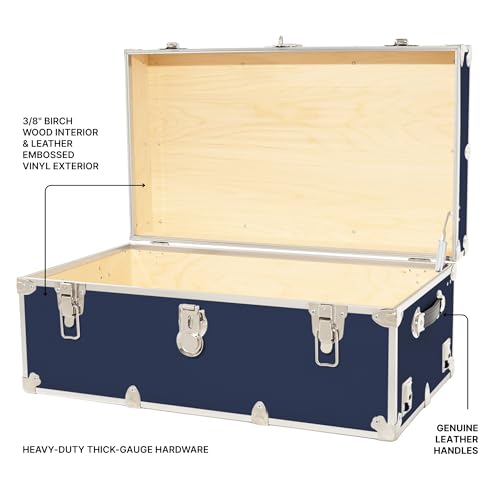 Classic Large Storage Trunk Footlocker for Camp & College Dorm, 32-Inch