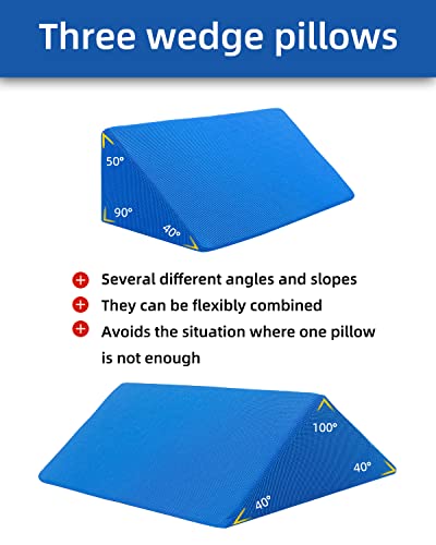 3-in-1 Wedge Pillow Set for Side Sleeping & Back Pain Relief