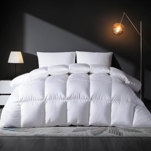 Queen Size Down Comforter – Lightweight Soft Duvet Insert, 90x90 in.