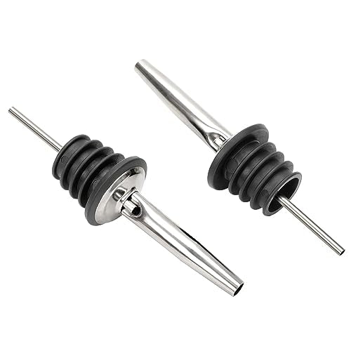 Stainless Steel Liquor Bottle Pourers with Tapered Spout - 12 Pack