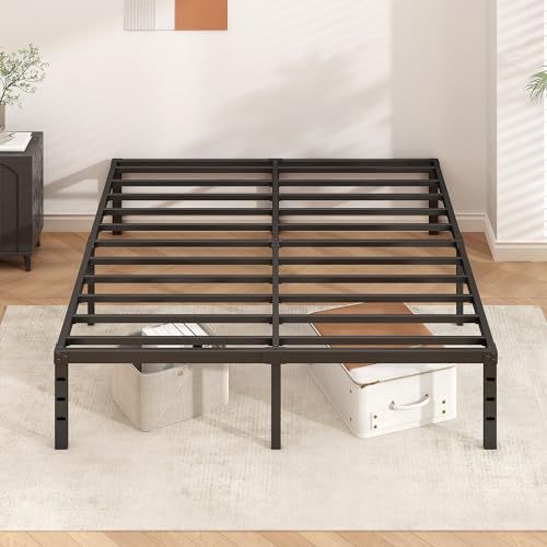 HLIPHA Full Size 14 Inch Metal Platform Bed Frame with Heavy Duty Slats