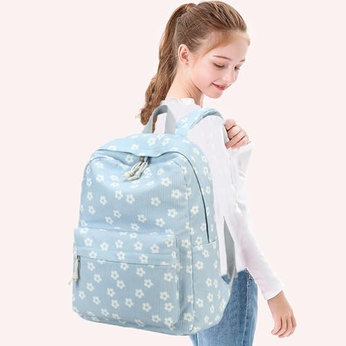 Corduroy Laptop Backpack for Teen Girls & Women - School Travel Daypack
