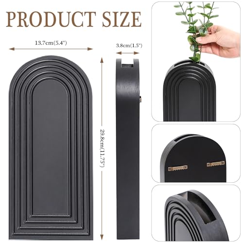 2-Pack Wooden Wall Vase Set - Modern Farmhouse & Boho Wall Decor