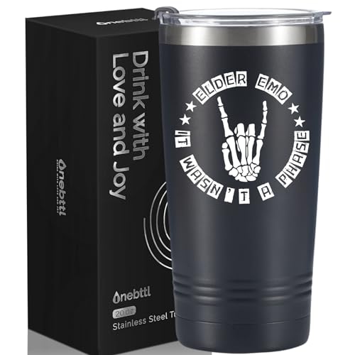 Onebttl 20oz Skull Emo Tumbler with Lid & Straw – Stainless Steel, Spill-Proof Gift