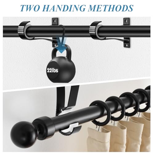 Black Curtain Rod End Caps Set, 29mm and 32mm Replacement Finials