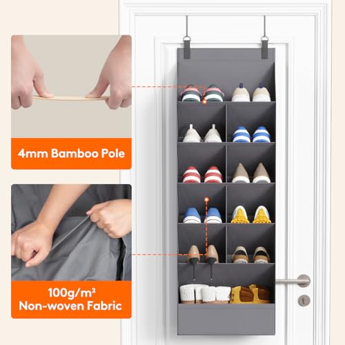 Over the Door Shoe Organizer 6-Tier Hanging Storage Rack for Closet