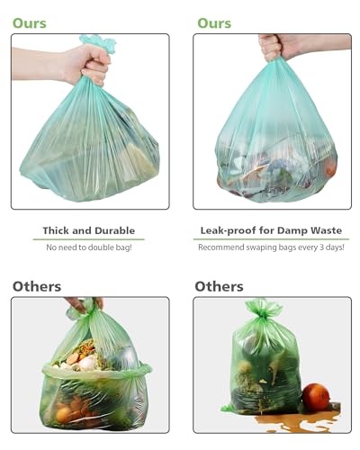 1.2 Gallon Compostable Small Trash Bags (125 Count) - 5L Can Liners