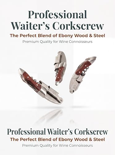 Kit-Home Rose Wood 3-Pack Waiter Corkscrew Wine Openers with Stainless Steel Handle