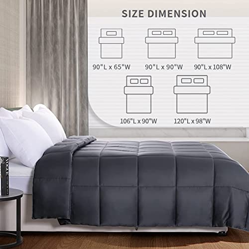 NEXHOME PRO Bamboo Cooling Comforter - King Lightweight Duvet Insert, Dark Grey