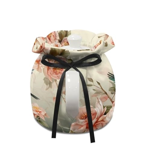 Hummingbird Floral Insulated Tea Cozy for Teapot - Washable Kettle Cover