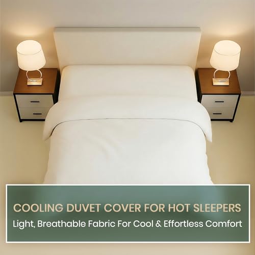 Kotton Culture White Twin Viscose Bamboo Duvet Cover - Cooling & Soft Luxury Bedding