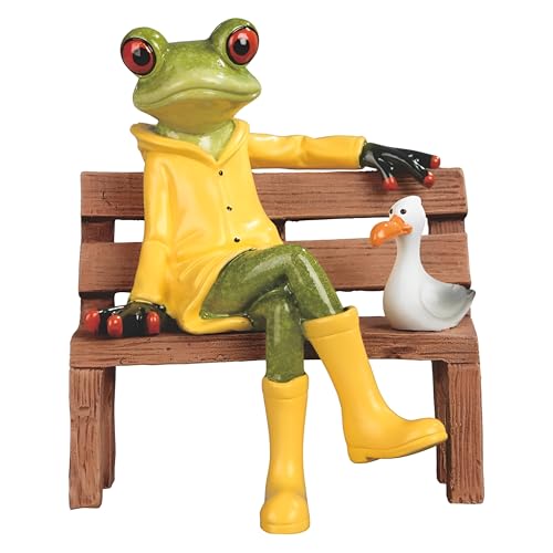 Ice Armor Frog Figurine in Raincoat 5.25 Inch Home Decor Collectible