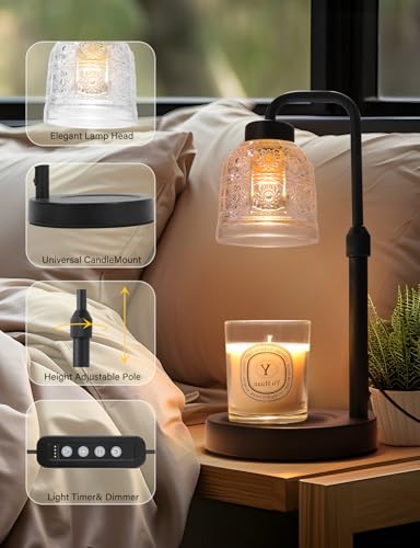 Dimmable Candle Warmer Lamp with Timer & Adjustable Brightness