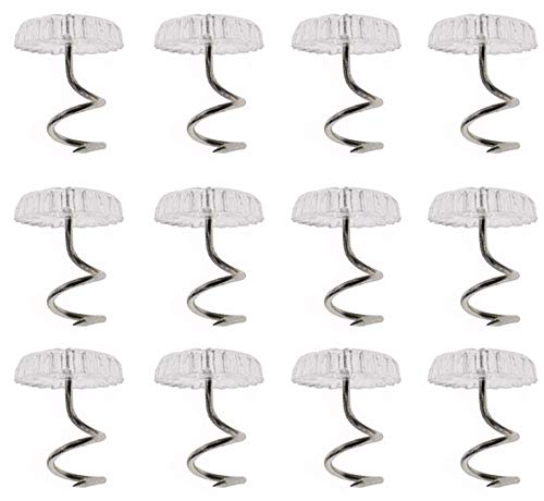 12-Piece Clear Upholstery Twisty Pins for Slipcovers and Bed Skirts