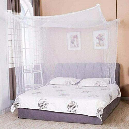 4-Corner Canopy Mosquito Net for Bed - Ultra-Fine Mesh Bug Netting (White)
