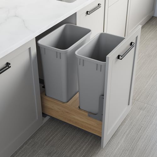 50Qt Plastic Stackable Wastebasket Trash Container 2 Pack Grey