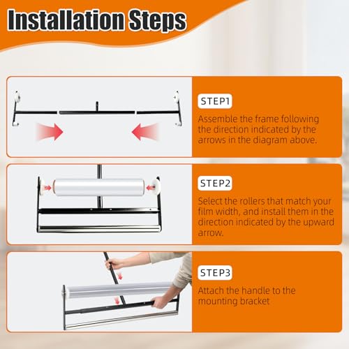 Adjustable Carpet Protection Film Applicator for 27", 36", 48" Rolls