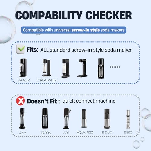 60L Threaded CO2 Cylinder for Screw-in Soda Makers, 6-Pack