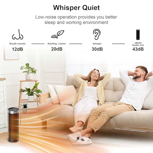 17-Inch Electric Space Heater for Indoor Use with Remote Control and 70° Oscillation