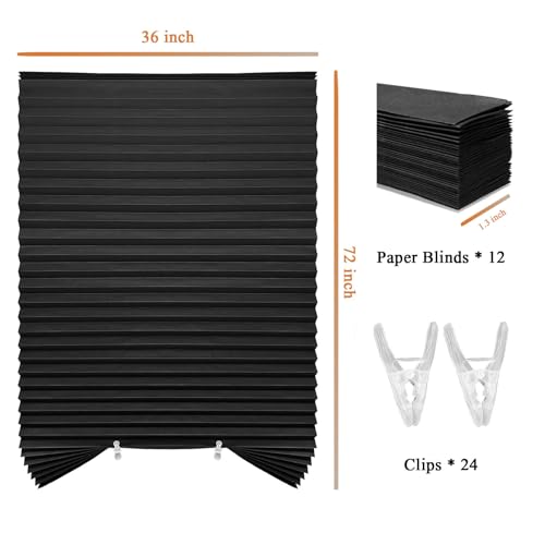 6-Pack Self-Adhesive Paper Blinds - 36"x72" Light Filtering Shades