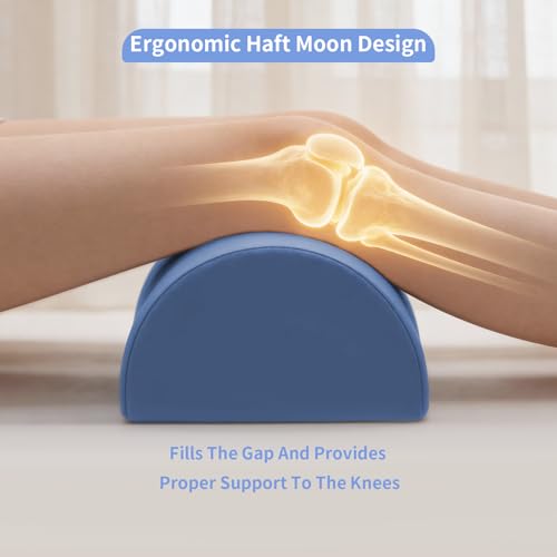 Knee Pillow for Back Sleeping - Ergonomic Half-Moon Leg Support