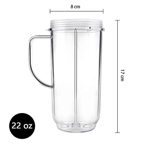 22oz Tall Blender Cup with Handle for 250W Personal Blenders