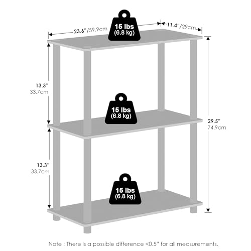 3-Tier Open Bookshelf, Compact Wood Display Rack for Home Office and Bedroom