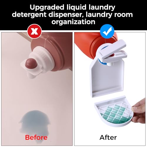 Laundry Detergent Dispenser Cup Holder with Nozzle Switch - Mess-Free Storage