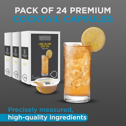 Bartesian Whiskey Lovers Cocktail Mixer Capsules 24-Pack for Home Bar