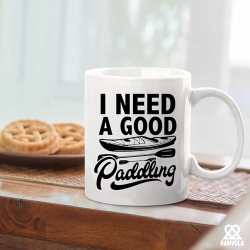 Panvola Kayak Gift Mug 11 oz White – Funny Paddling Coffee Cup for Women & Men