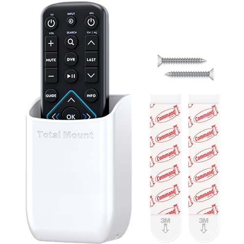 Wall Mount Remote Control Holder with Removable Adhesive - White