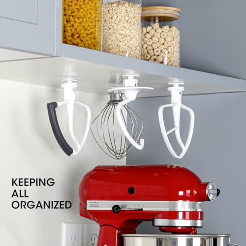 4 Pack Stand Mixer Attachment Holders for Kitchen Wall or Cabinet Storage