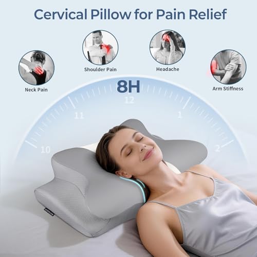Ergonomic Cervical Pillow for Neck Pain Relief - Cooling Memory Foam