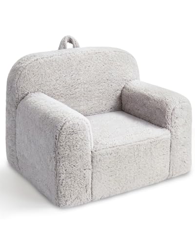 23-inch Kids Sherpa Chair with Washable Cover, Toddler Reading Sofa