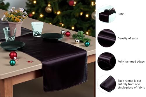 12-Pack Plum Satin Table Runners 108 Inch Wedding Party Decor