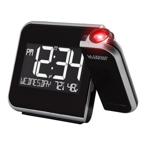 Projection Alarm Clock with Indoor Temperature and Humidity Display