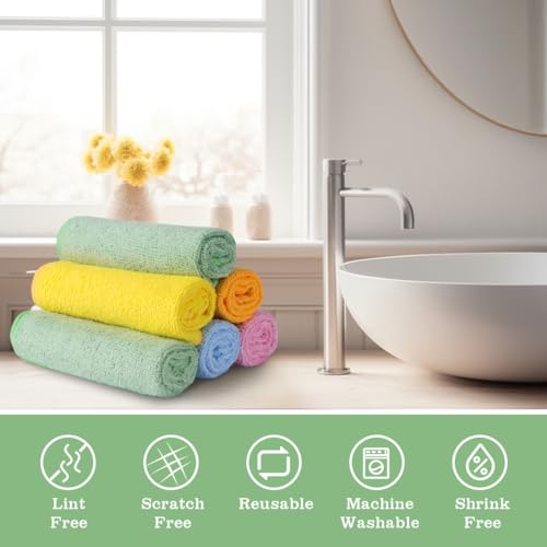 Unimade Microfiber Washcloths 20-Pack Face Towels 12" x 12" Soft Fast Drying