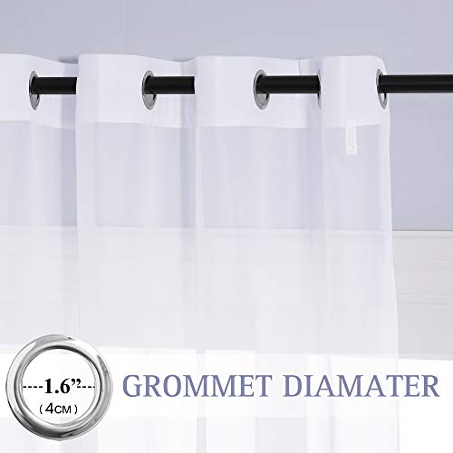 NICETOWN Sheer Drape for Large Window - 100" Width by 108" Length Solid Sheer Voile Window Drape Panel for Patio/Sliding Door/Living Room (White, 1 Pack)