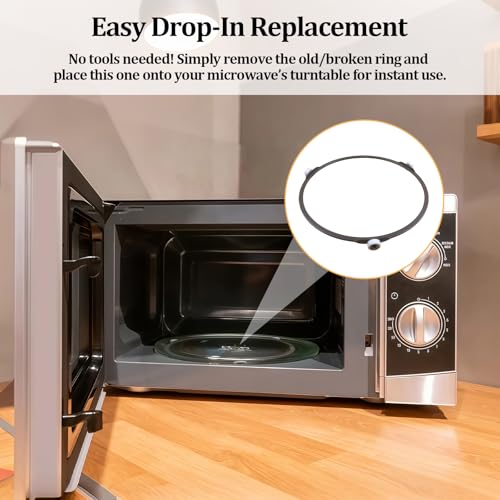 7-Inch Microwave Turntable Ring Replacement with 3 Smooth Rollers