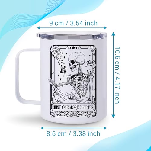 Hyturtle Book Skeleton Mug - Book Lover Gift, Halloween & Christmas Novelty