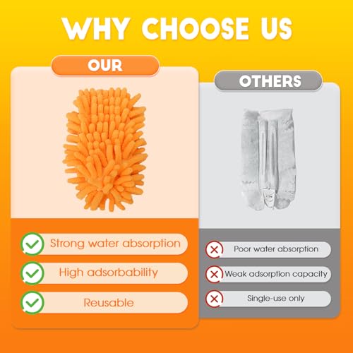 Reusable Microfiber Duster Refills 8-Pack - Washable 360 Cleaning Heads