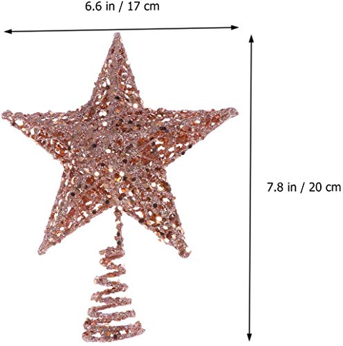 Glittering Iron Christmas Tree Star Topper - 20cm Festive Holiday Decor