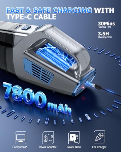 BQYPOWER Cordless Handheld Car Vacuum Cleaner 16000PA Portable