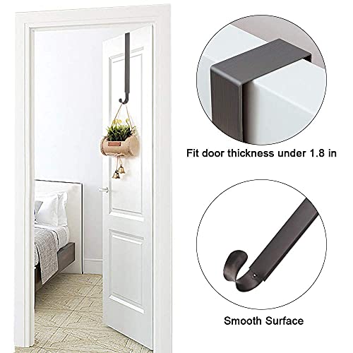 Adjustable Door Wreath Hanger (15"-24"), Heavy Duty 20lb Front Door Hook - Nickel